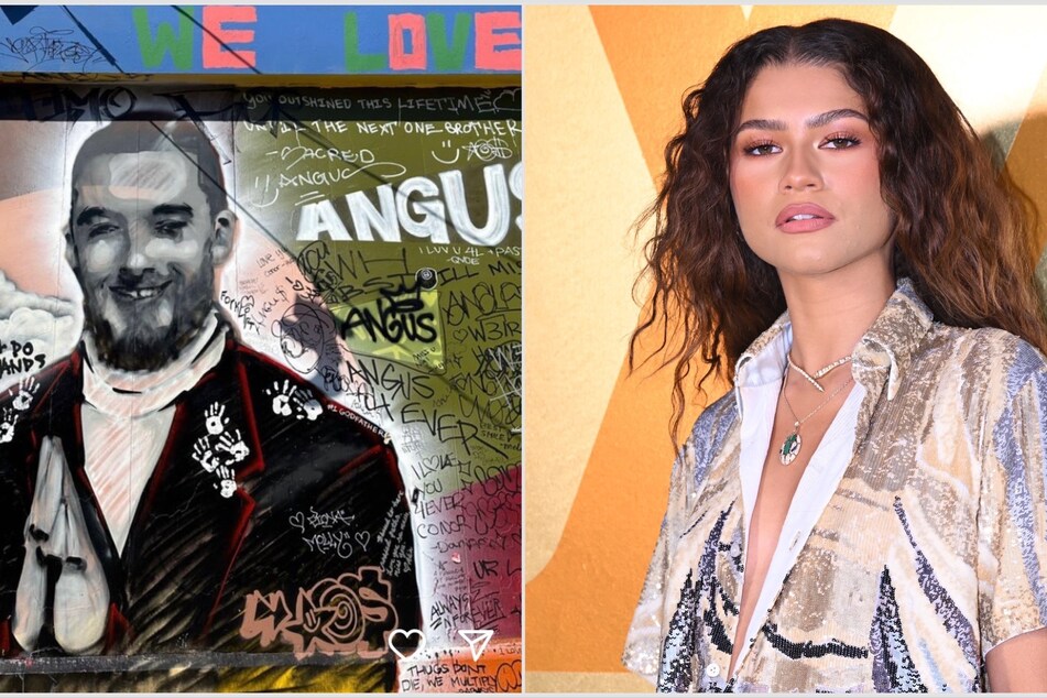 Zendaya documented her trip to a mural dedicated to her late Euphoria costar, Angus Cloud.