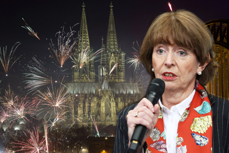 Oberbürgermeisterin Henriette Reker (63, parteilos) will ein Verbot von Feuerwerk in der Kölner Altstadt durchsetzen. (Fotomontage)