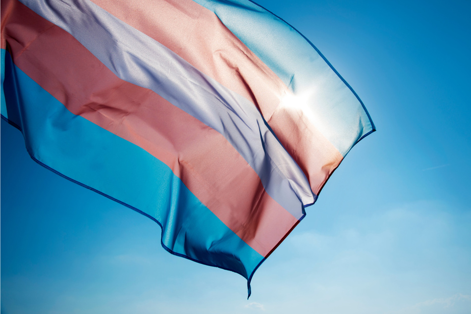 The transgender flag in the sun. The flag was designed in 1999 by trans woman Monica Helms.