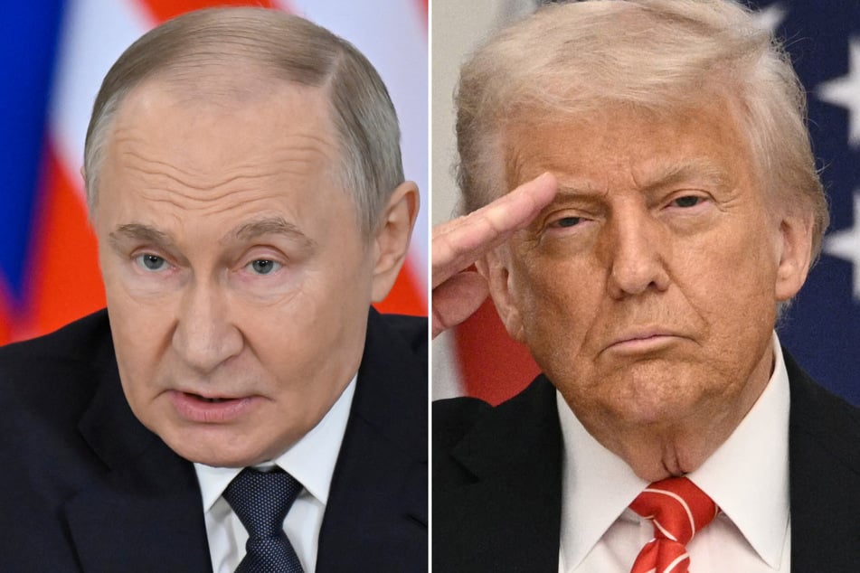 President Donald Trump (r.) on Wednesday offered to head to Turkey for talks on ending the Ukraine war if his Russian counterpart Vladimir Putin also showed up.