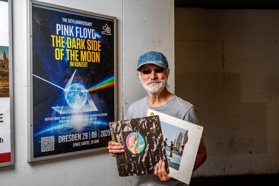 Falsches Alter, "missverständliches Wording": Coloradio-Moderator Gernot Viehweger (67) vorm dubiosen Pink-Floyd-Plakat am Bahnhof Mitte.