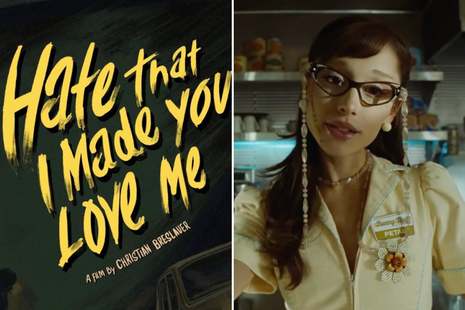 Ariana Grande (r.) has dropped the music video for her newest single, hate that i made you love me, from her upcoming album petal.