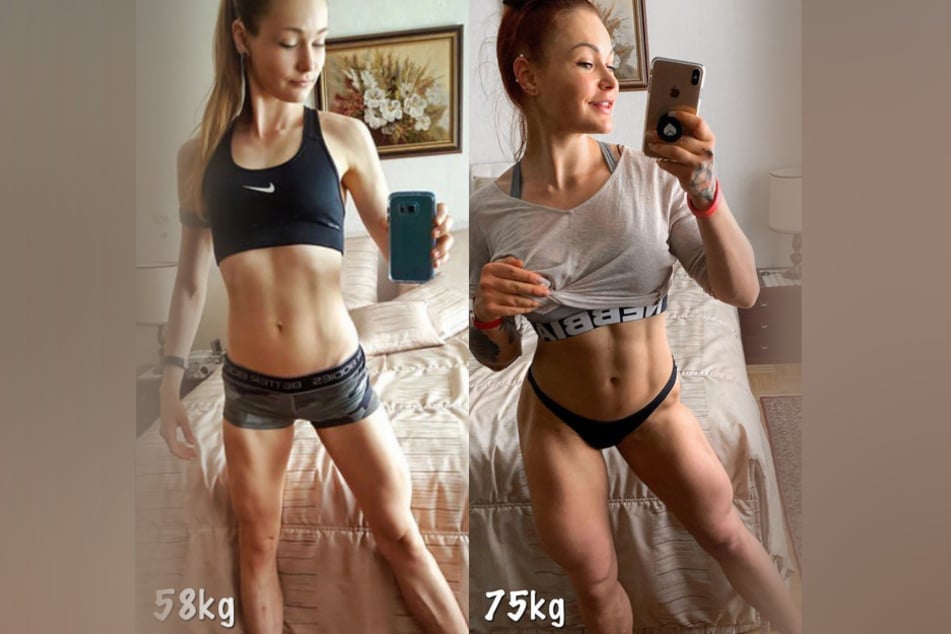 In ihrem aktuellsten Instagram-Post zeigt die Fitness-Influencerin Lea Künzl (22) einen Vergleich ihrer körperlichen Verfassung aus den Jahren 2015 (l.) und 2020.