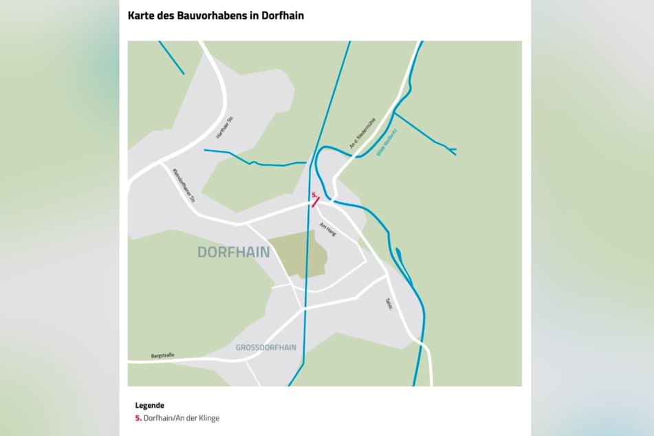In Dorfhain ist die Straße "An der Klinge" ab dem 29. Juli dicht.