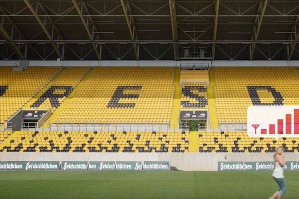 Empfang wo immer Denise (24) im Stadion ist: Auch auf dem Rasen!