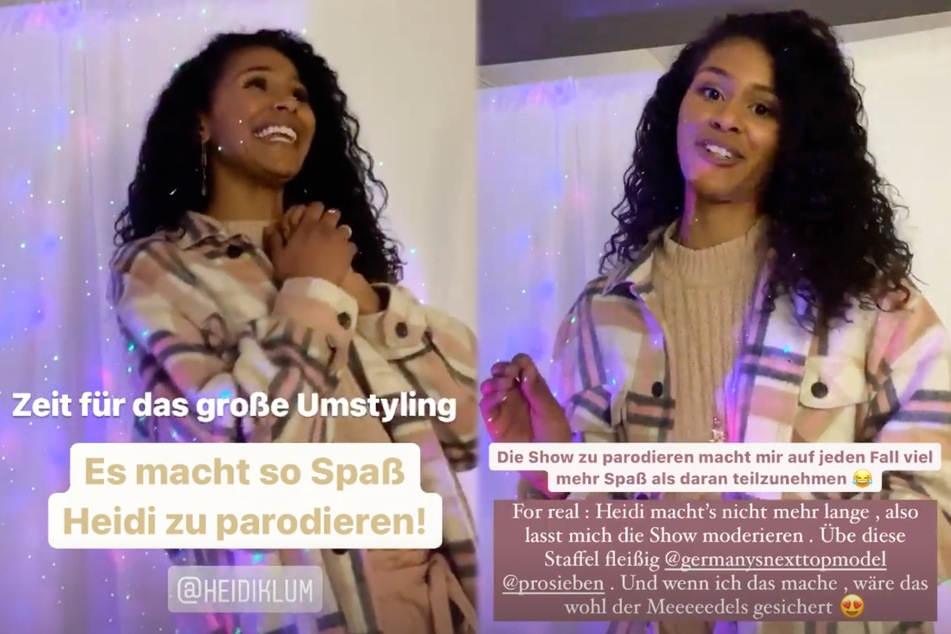 "Es ist so witzig, Heidi zu parodieren", sagte die 24-Jährige am Sonntagabend in einer Instagram-Story.