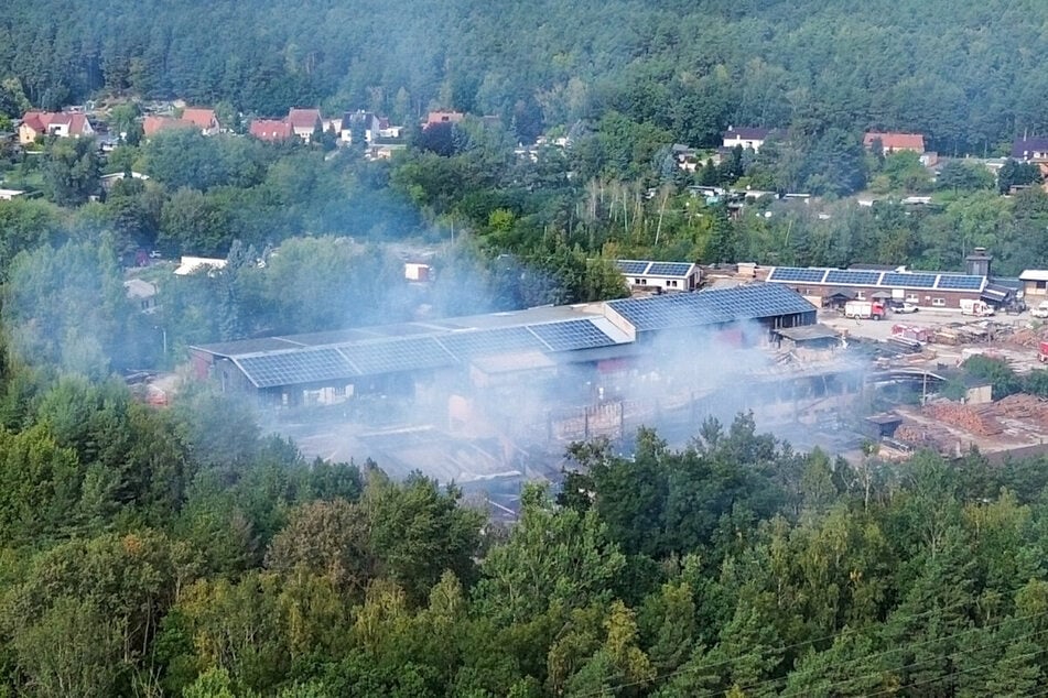 Feuer-Inferno in sächsischem Sägewerk: Schaden in Millionenhöhe