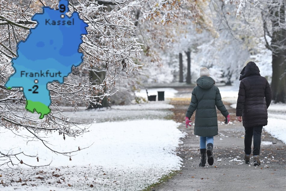 In Kassel konnten die Menschen schon am heutigen Samstagmorgen einen Schneespaziergang unternehmen.