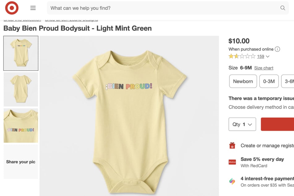 Auch für Babys gibt es bei Target Kleidung anlässlich des Pride-Monats.