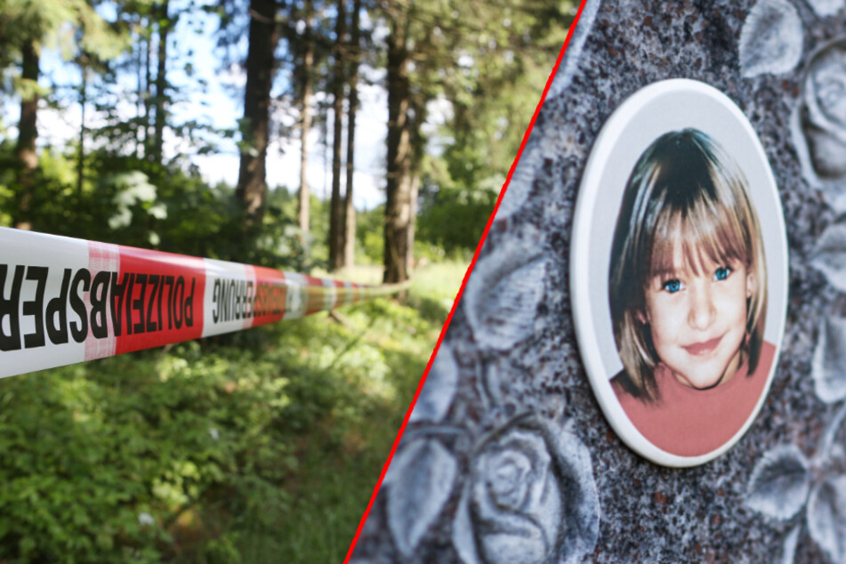 Sterbliche Überreste von Peggy (rechts ein Porträt des Mädchens) wurden in einem Waldstück in Oberfranken (links) gefunden.