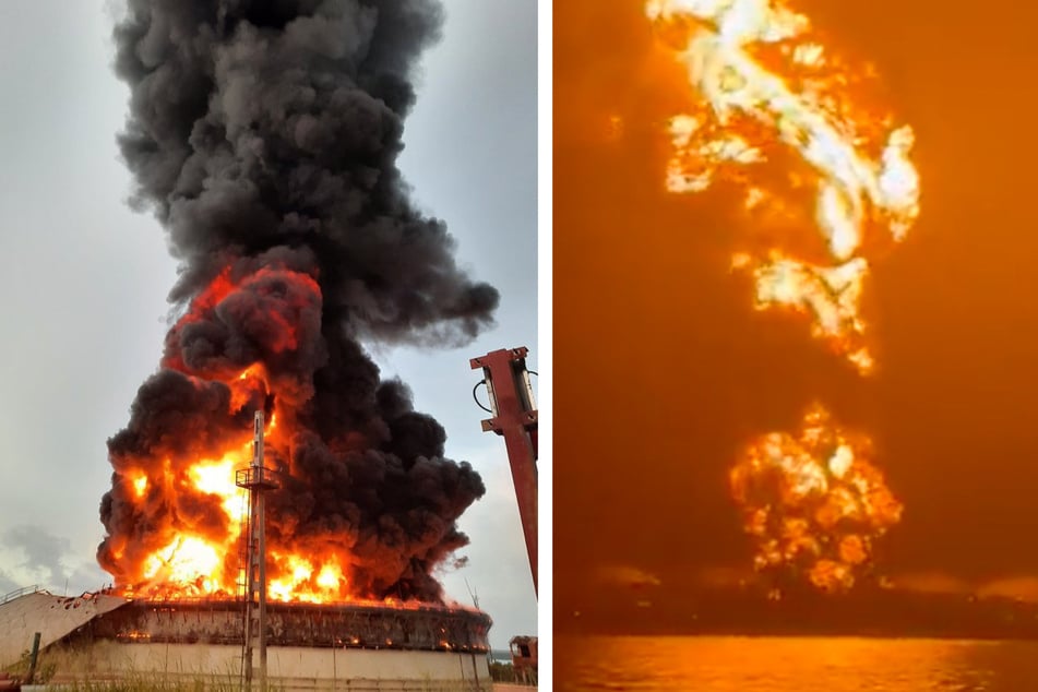 Zwei Öl-Tanks sind im Abstand von knapp zehn Stunden im Hafen von Matanzas explodiert.