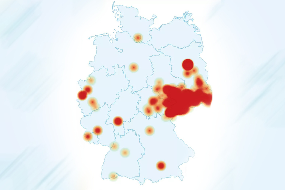 Hier seht Ihr die aktuell am meisten von der Störung betroffenen Gebiete.