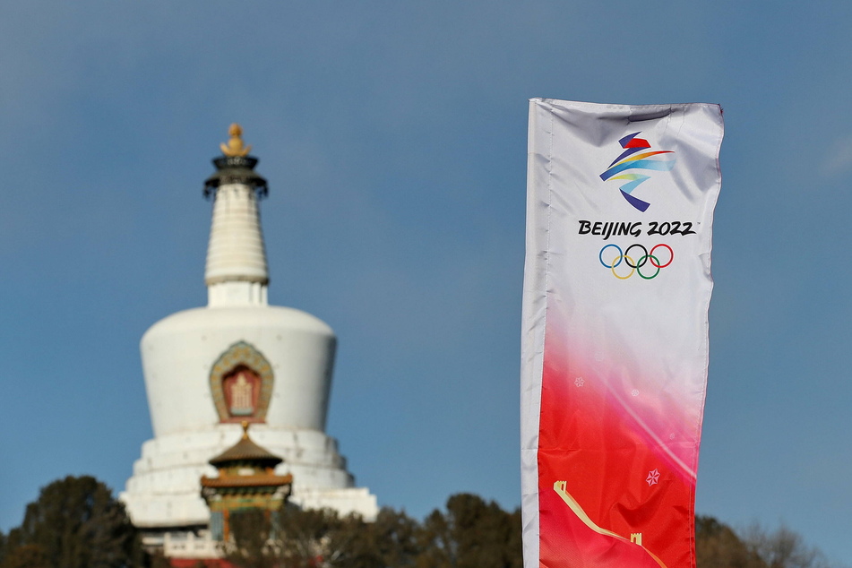 The official flag of the Beijing 2022 Winter Olympic Games.