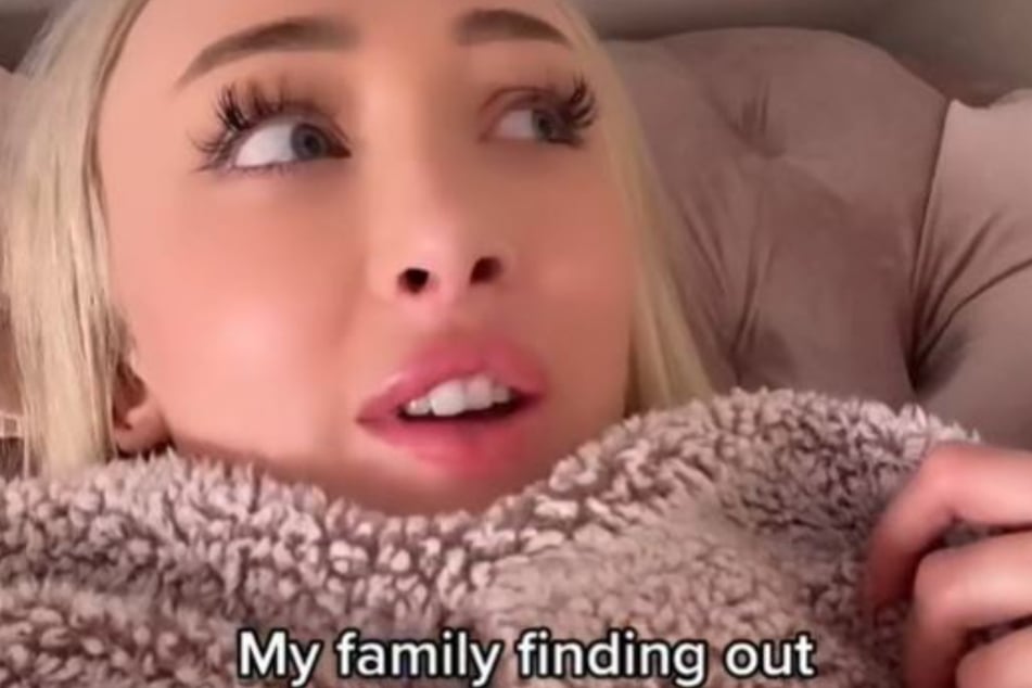 Frances Bentley zeigt in einem TikTok-Video, wie ängstlich sie ist, dass ihre Familie die Wahrheit erfährt.