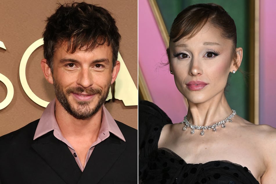 Ariana Grande (r.) and Jonathan Bailey are reportedly in talks to reunite on stage in a revival of Sunday in the Park with George at London's famed Barbican Theatre.