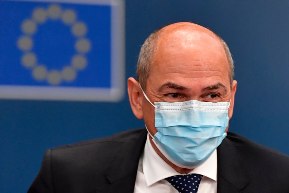Sloweniens Ministerpräsident Janez Jansa (62).