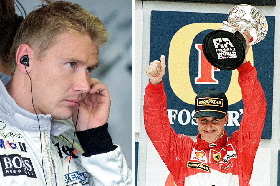 Lieferten sich 1998 ein packendes Duell um die F1-Fahrerwertung: Mikka Hakkinen (mittlerweile 53, l.) und Michael Schumacher (53). Am Ende holte sich der Finne den Titel.