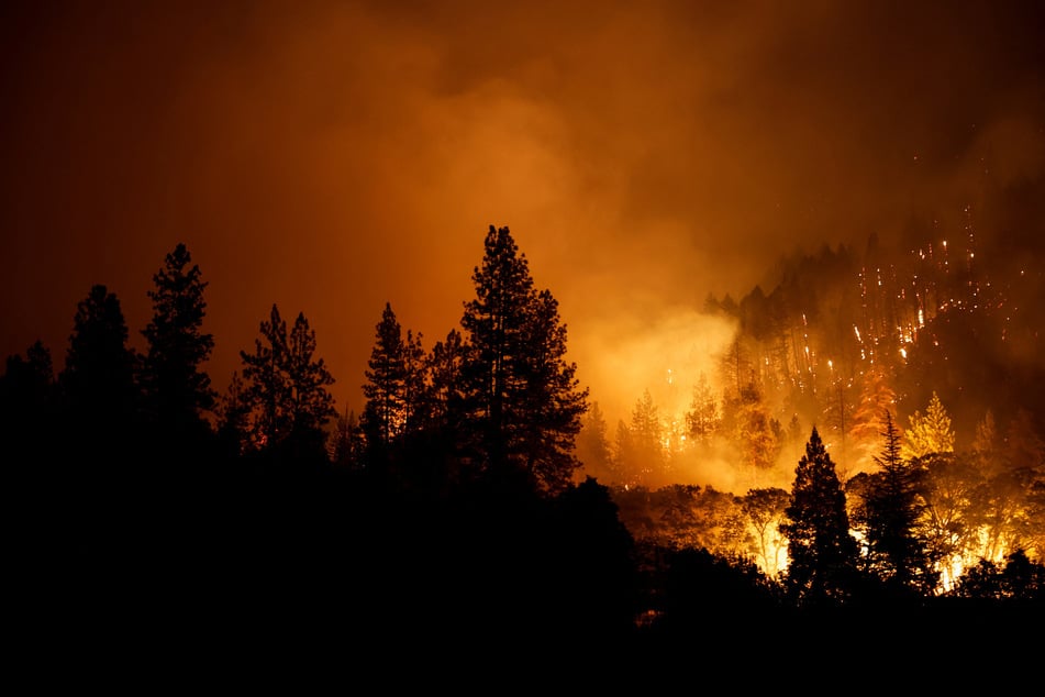 The giant McKinney fire burning near Yreka in California.
