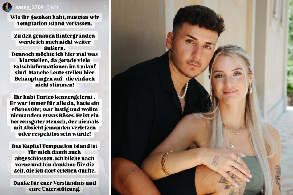 Saskia (27) wandte sich nach ihrem und Enricos (23) Rauswurf mit einem Instagram-Statement an die Zuschauer.