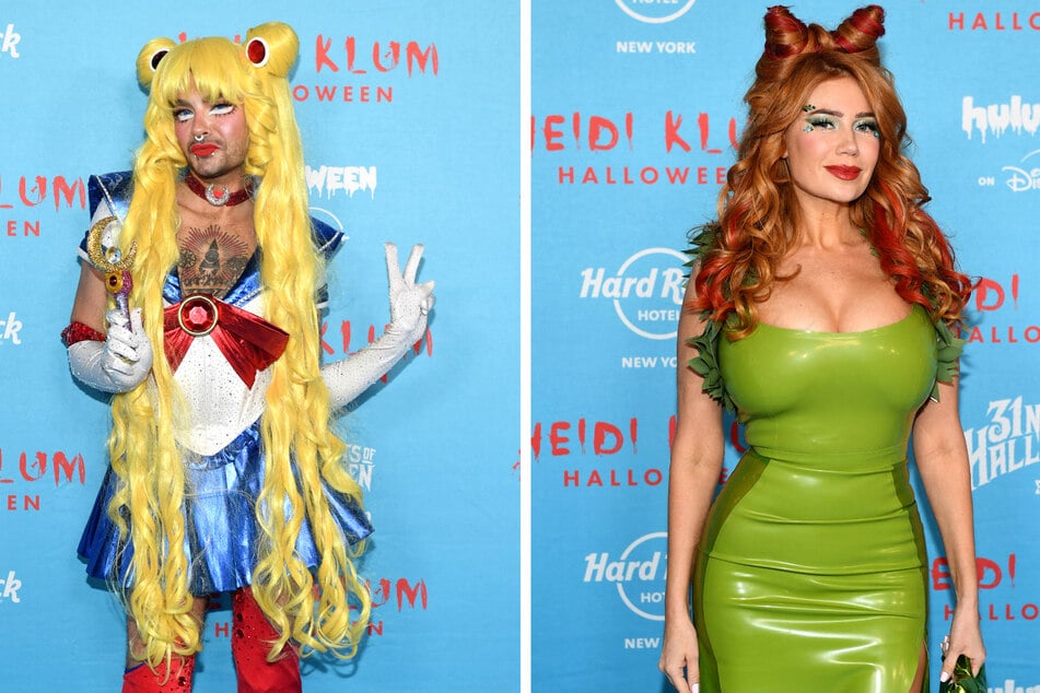 Bill Kaulitz (36, l.) verwandelte sich in "Sailor Moon", während Palina Rojinski (40) als Giftefeu überzeugte.