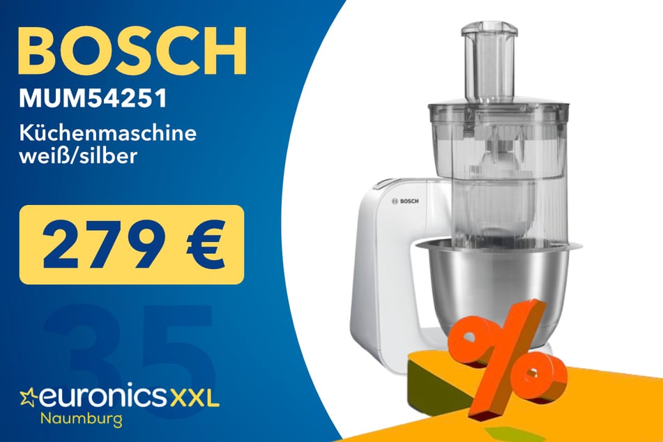 Die Bosch MUM54251 Küchenmaschine für 279 Euro.