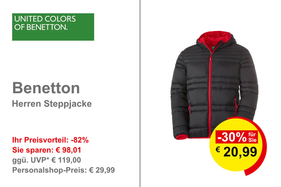 Benetton Herren Steppjacke