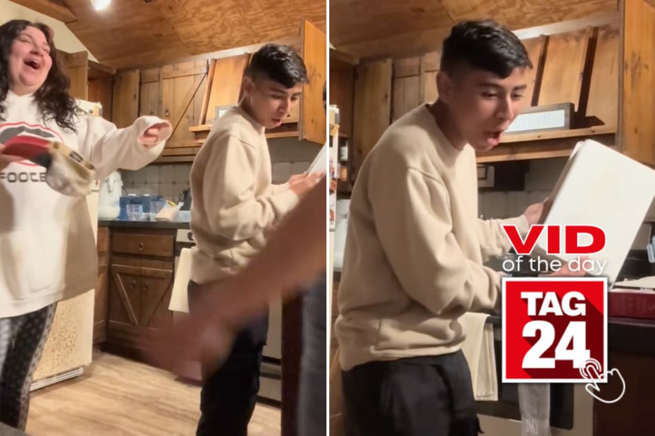 Viral Video of the Day for April 26, 2026: Man sprays oil on wrong side of pan in hilarious baking fail