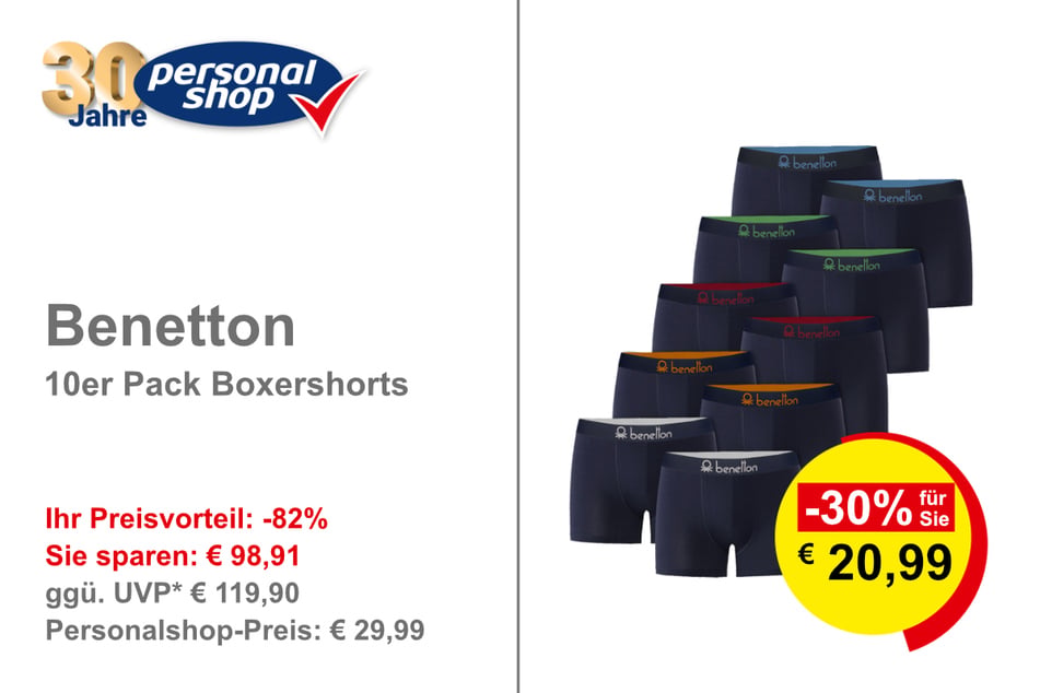 Benetton 10er Pack Boxershorts