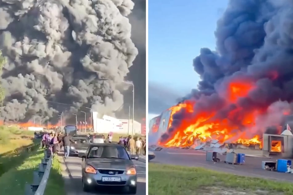 Ukraine-Krieg: Russisches Verteilzentrum in Flammen