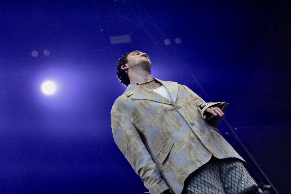 Lauv takes in the crowd during his set at Governors Ball Music Festival on Saturday, June 10, 2023.