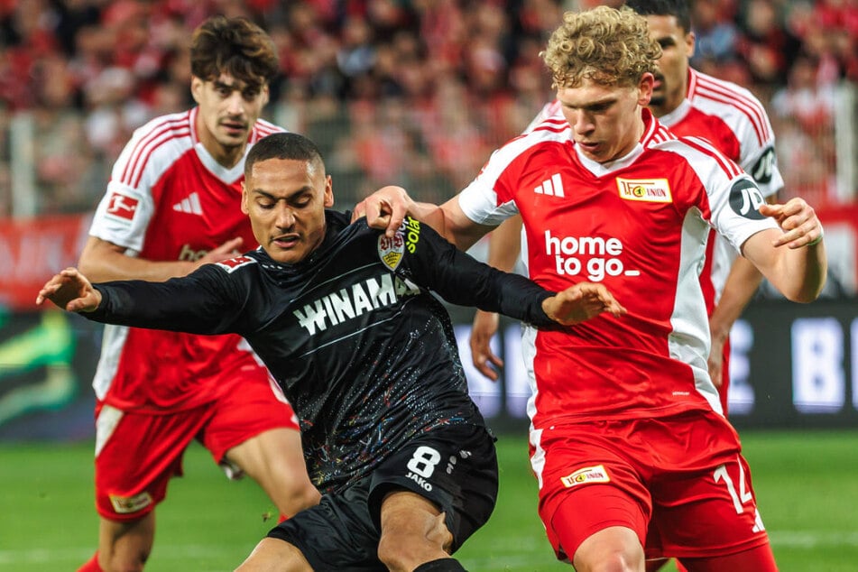 Diogo Leite (26, l.) und Leopold Querfeld (21, r.) haben mit ihren Toren entscheidend zum 4:4 gegen den VfB Stuttgart beigetragen.