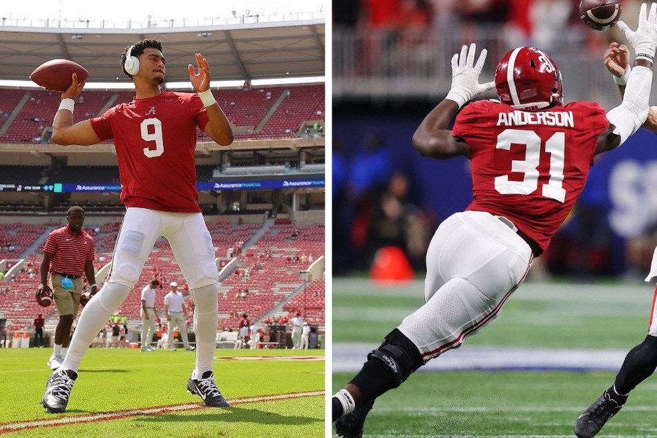 Alabama's Bryce Young (l) and Will Anderson Jr. (r) spoke out first the first time since they decided to play in the Sugar Bowl amid injury risks.
