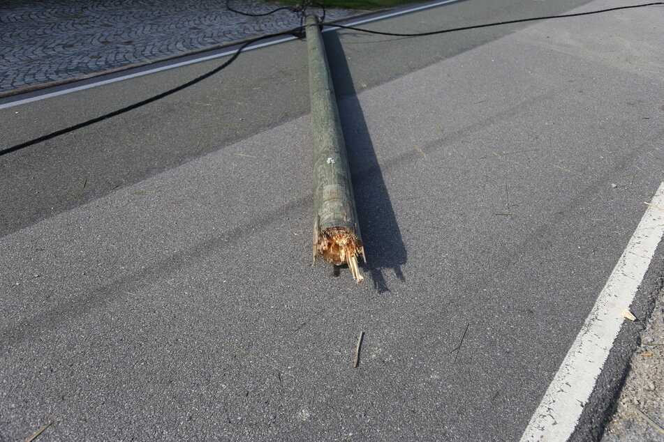 Bei dem Unfall wurden auch zwei Strommaste gefällt.