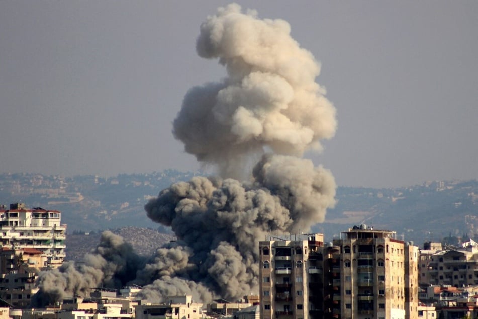 Smoke rises from the site of an Israeli airstrike that targeted the area of al-Hosh, on the outskirts of Tyre in southern Lebanon, on October 31, 2024.