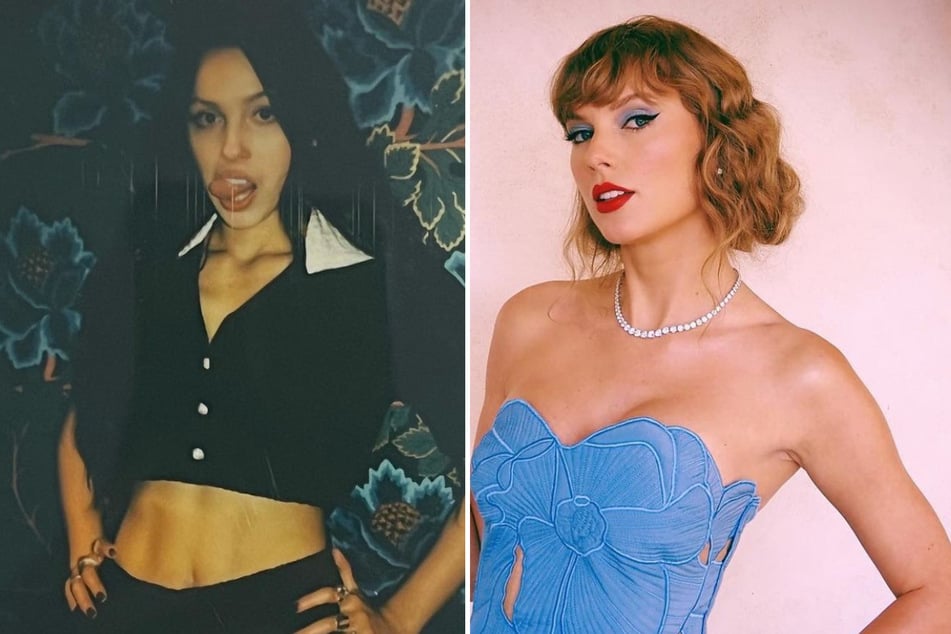 Fans are convinced Taylor Swift's (r.) lyric referring to a young singer with an "edge" she never had could be about Olivia Rodrigo.