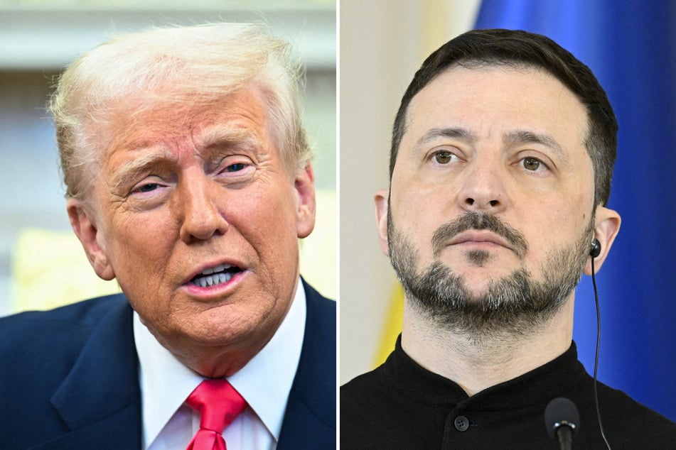 Volodymyr Zelensky (r.) said Ukraine would not negotiate the ownership of the country's power plants after Donald Trump floated the idea of the US taking them over.