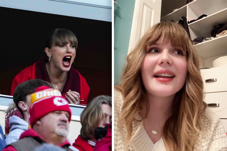 Links das Original, rechts die Doppelgängerin: TikTok-Nutzerin "olivias.vision13" wurde mit Taylor Swift (35) verwechselt.