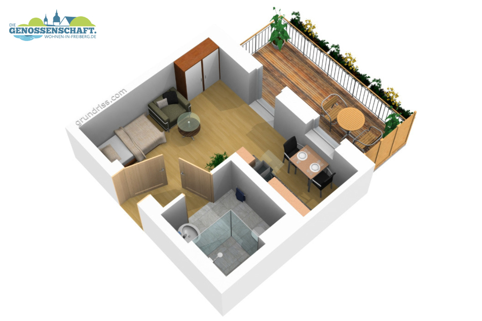 Beispielwohnung: So könnte eines der 10 Appartements in der Senioren-WG aussehen.