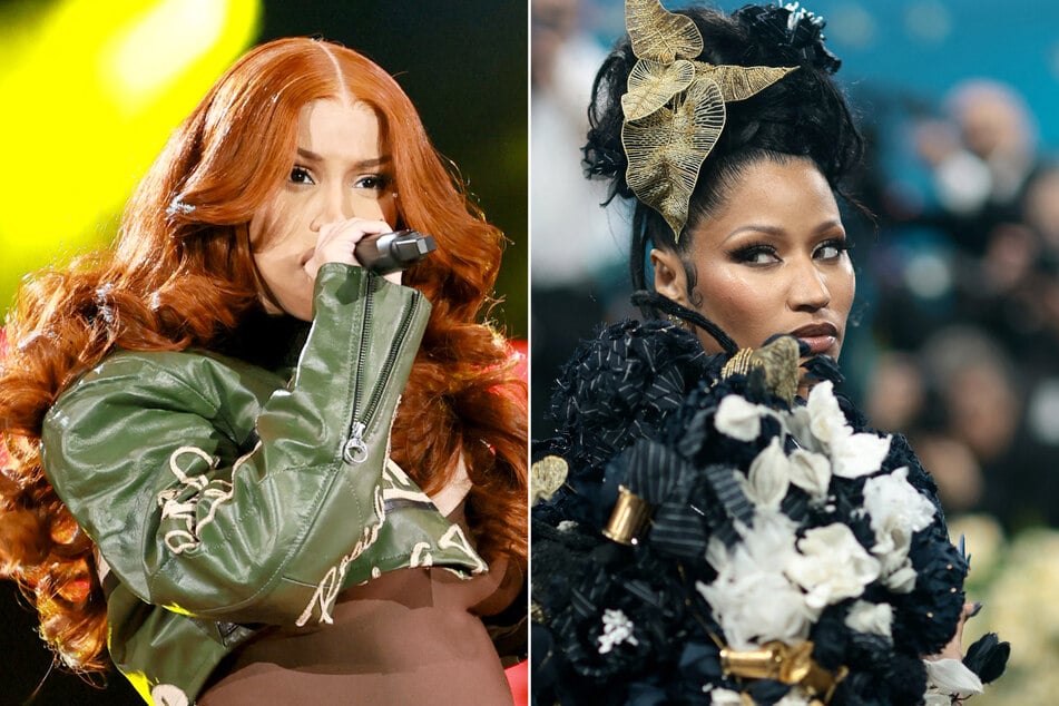 Cardi B (l.) and Nicki Minaj traded blows on social media after Nicki took a jab at the Outside rapper's new album.