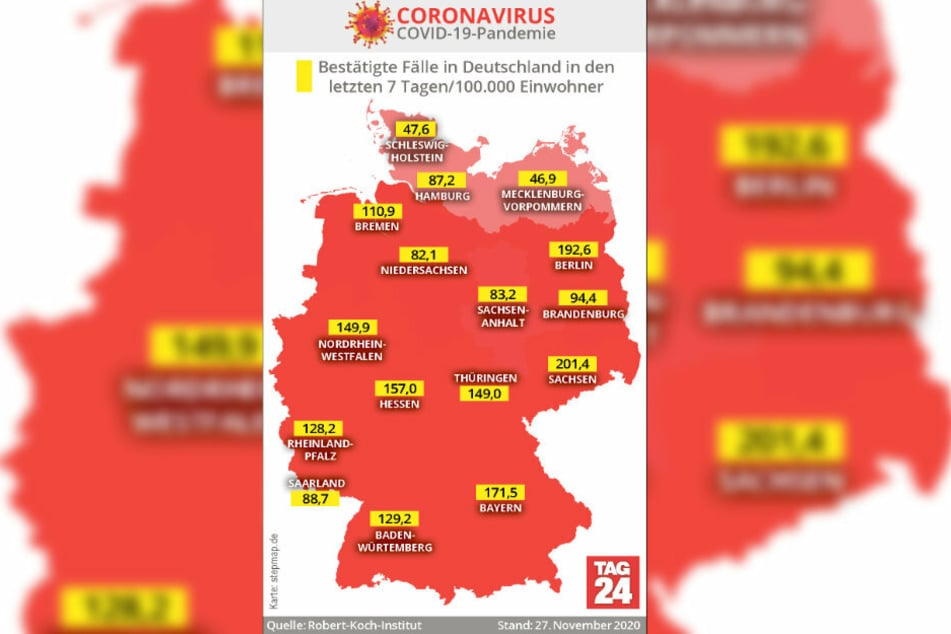 Die aktuellen Corona-Fallzahlen in Deutschland.