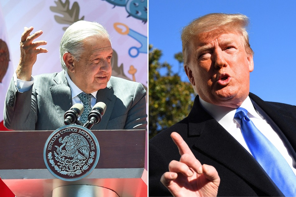 Donald Trump (r.) recently criticized Mexico's president after he shared a list of demands to the US for his country to continue helping with the border.