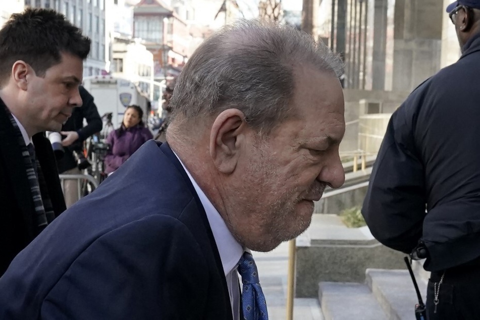 Harvey Weinstein arrives at the Manhattan Criminal Court, on February 24, 2020.
