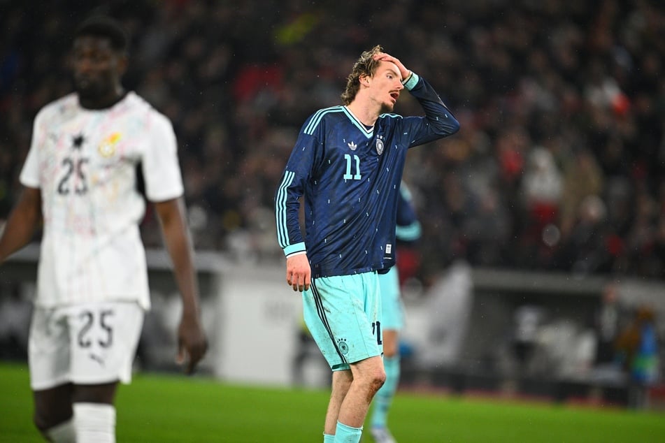 Nick Woltemade (24) traf gegen Ghana zwar nicht, wurde aber mit einem Kopfball an die Latte gefährlich.