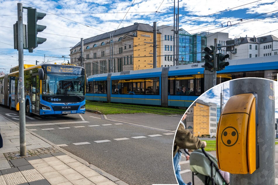 Chemnitz: Bus-Warnsignal funktioniert nur auf Knopfdruck: "Schlafende Ampel" in Chemnitz gefährdet Fußgänger