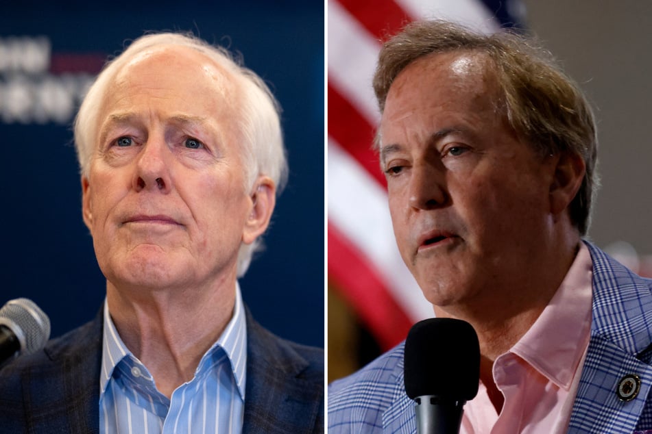 Senator John Cornyn (l.) and Ken Paxton face off in Tuesday's Republican Senate primary runoff.