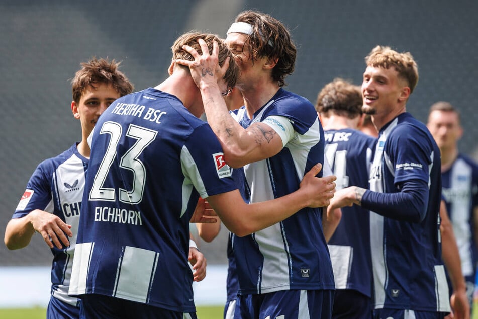 Michal Karbownik (25, v.l.n.r.), Kennet Eichhorn (16), Fabian Reese (28) und Michael Cuisance (26) haben Hertha BSC inzwischen allesamt verlassen.