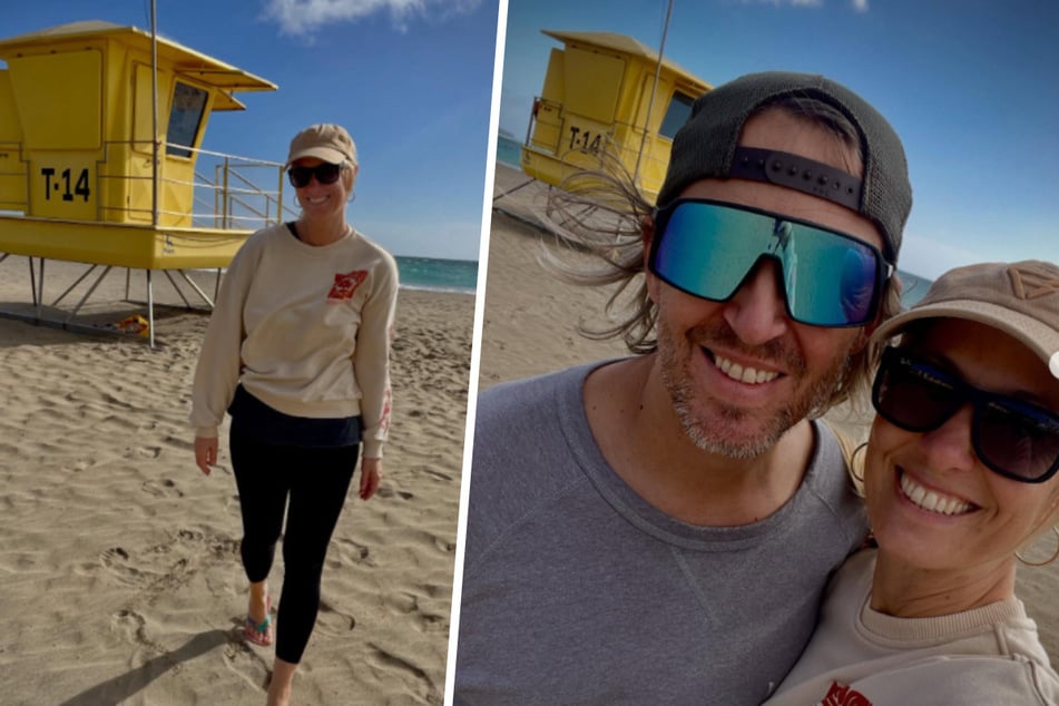 RTL-Moderatorin Angela Finger-Erben (45) und ihr Mann Jens Diestelkamp genossen mit ihren Kindern eine Auszeit auf Fuerteventura.