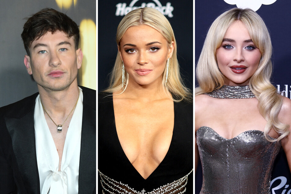 Gymnast Olivia Dunne (c.) has somehow found herself in the center of the drama around Sabrina Carpenter (r.) and Barry Keoghan's shock split.