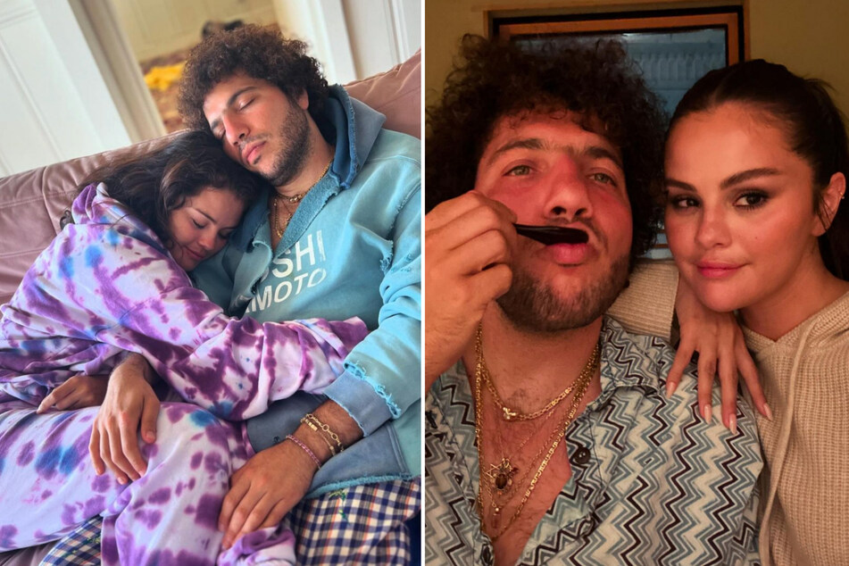 Selena Gomez has paid tribute to the "love of her life," Benny Blanco (c.), after the hitmaker organized a lavish birthday celebration for her.