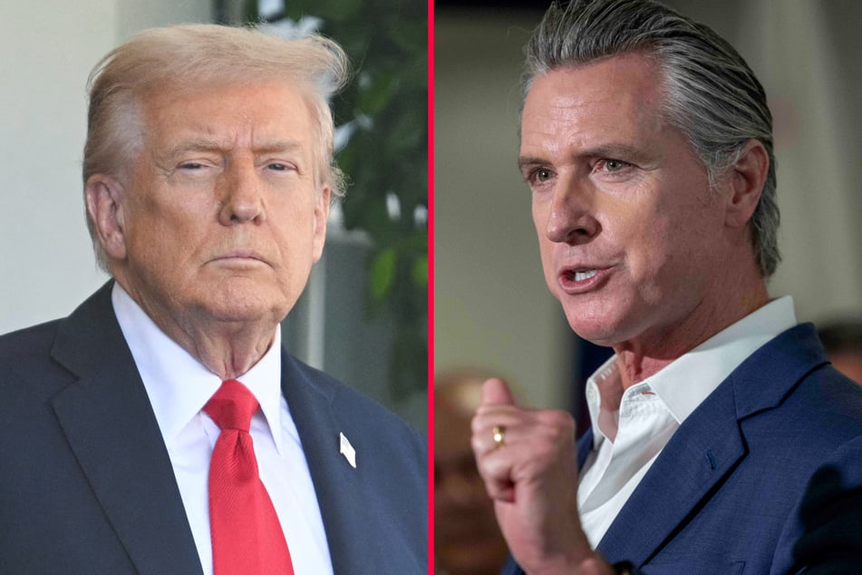 California Governor Gavin Newsom (r.) brutally trolled President Donald Trump over the decision to advertise his new watch brand during a government shutdown.